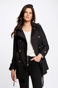 Morgan trenchcoat jas met ceintuur zwart