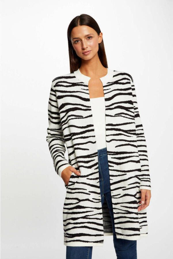 Morgan vest met zebraprint zwart wit