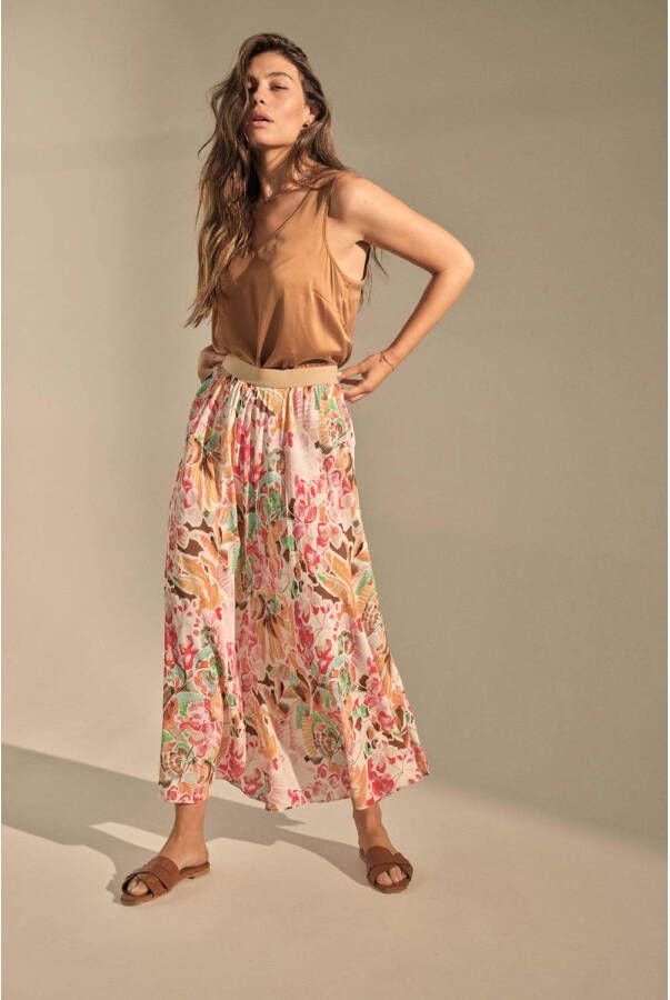 MOS MOSH Kleurrijke Maxi Rok met Elastische Tailleband Multicolor Dames