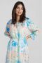 Mos Mosh gebloemde semi-transparante jurk Queem Botanic ivoor blauw zalm - Thumbnail 2