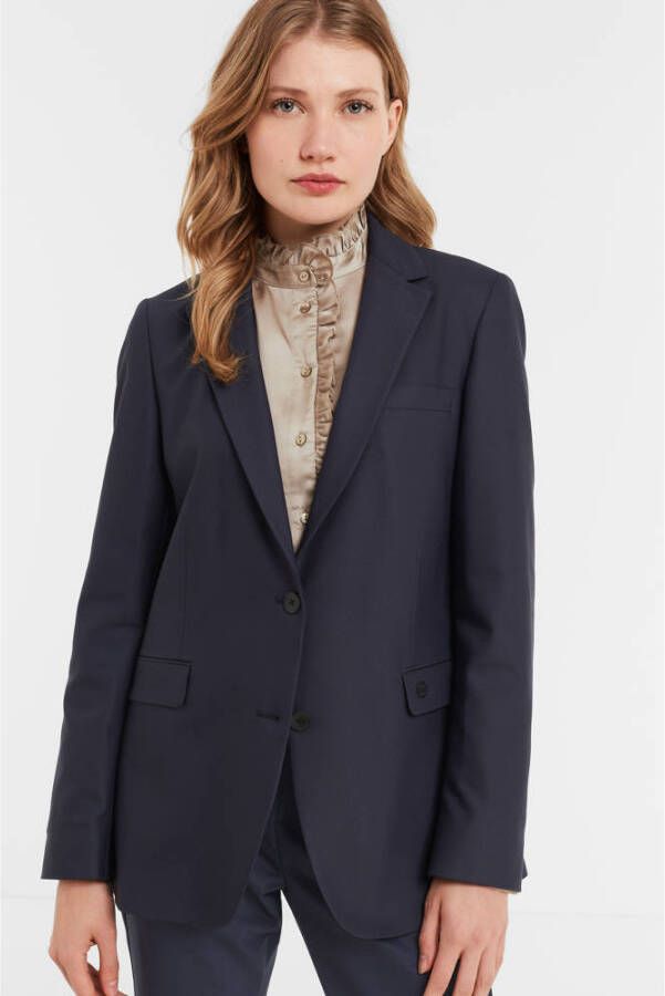 MOS MOSH Stijlvolle Navy Blazer met Lange Mouwen Black Dames