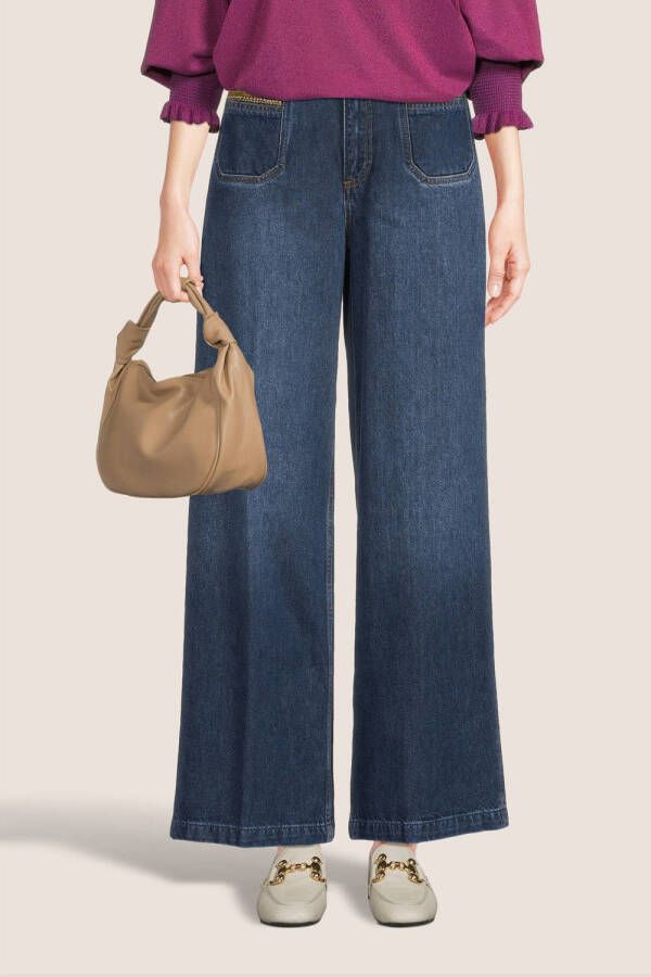 MOS MOSH Wijde jeans met hoge taille geïnspireerd door de jaren 70 Blue Dames