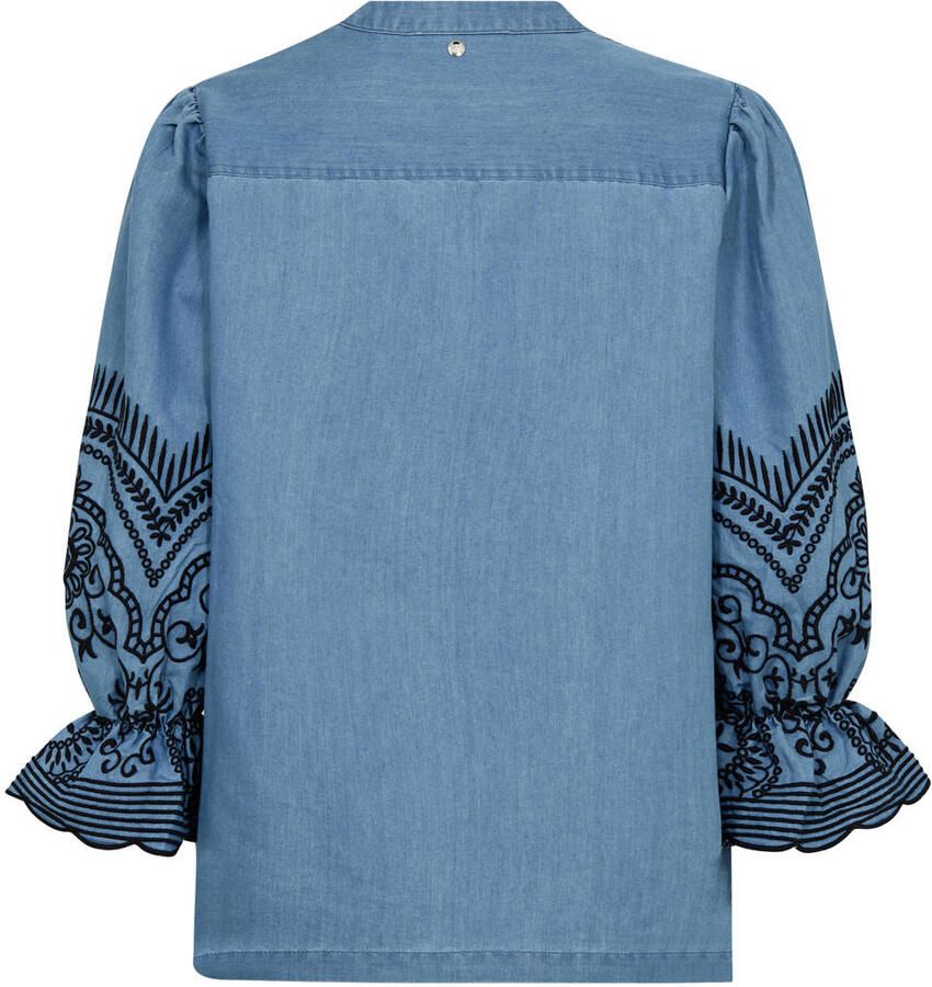 MOS MOSH Dames Blouses Mmstomin Emb Shirt Lichtblauw - Foto 5