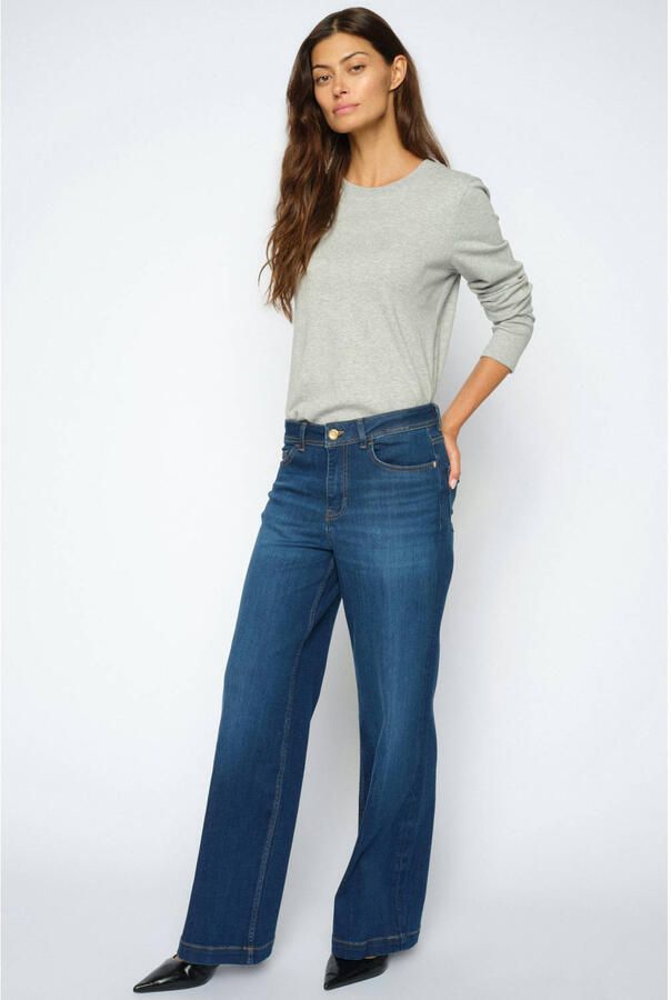 Mos Mosh Dara high waist flared jeans mediumblauw