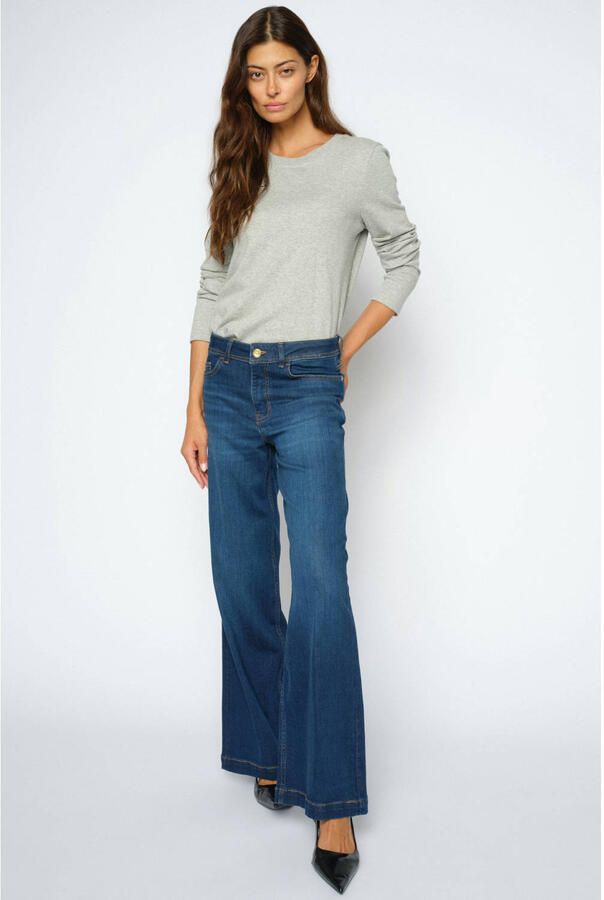 Mos Mosh Dara high waist flared jeans mediumblauw - Foto 2