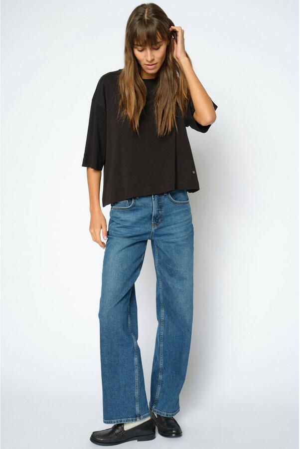Mos Mosh high waist regular fit jeans medium blue denim