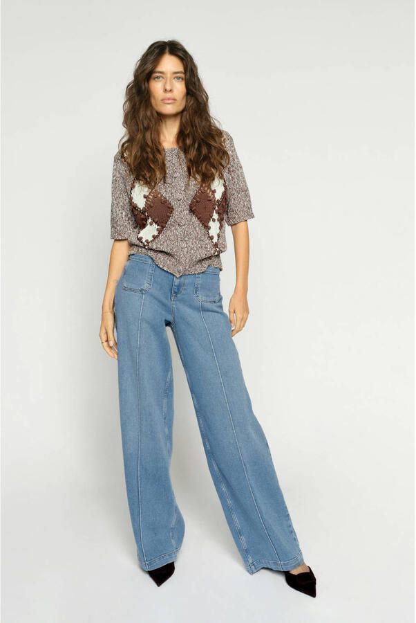Mos Mosh high waist wide leg jeans medium blue denim