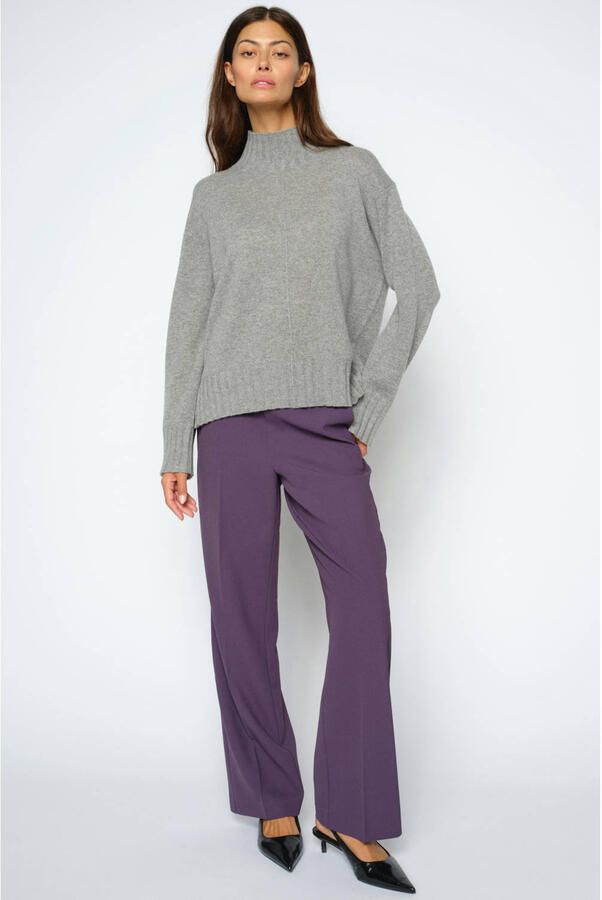 Mos Mosh slim fit regular waist casual broek grijs