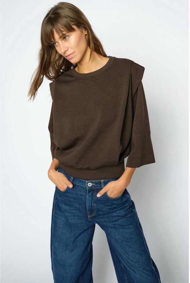 MOS MOSH Dames Truien & Vesten Mmmae O-3 4 Sleeve Sweatshirt Bruin - Foto 6