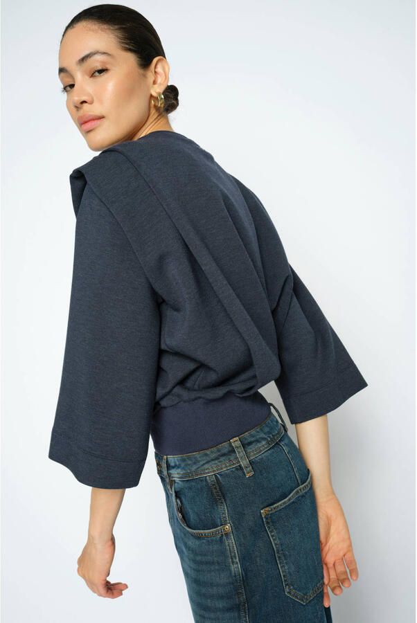 MOS MOSH Dames Truien & Vesten Mmmae O-3 4 Sleeve Sweatshirt Donkerblauw - Foto 6