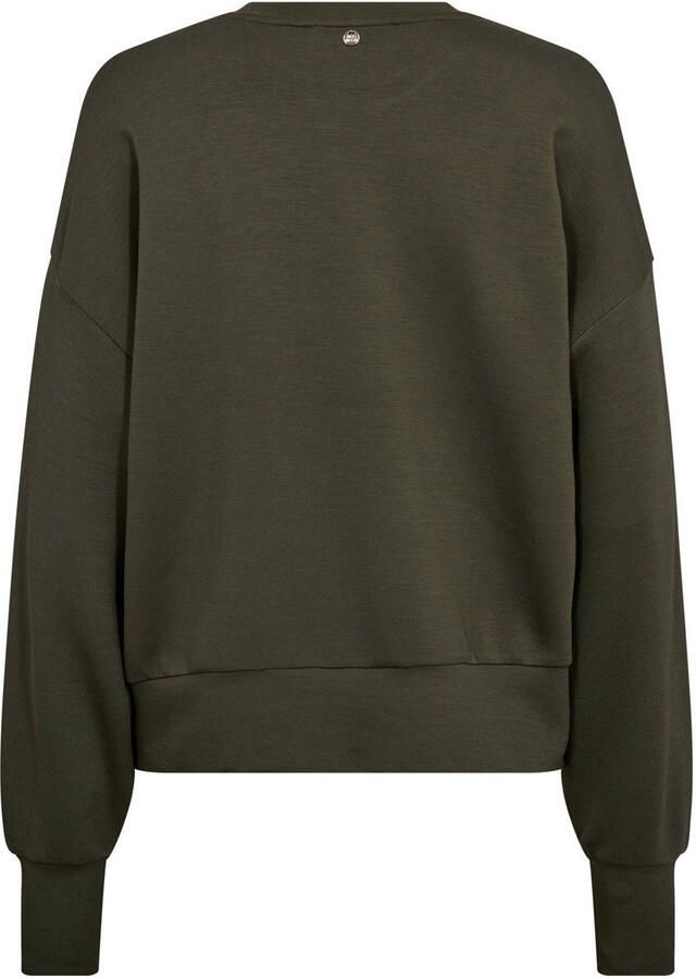 MOS MOSH Sweatshirt van viscosemix met ronde hals model 'CELLI'
