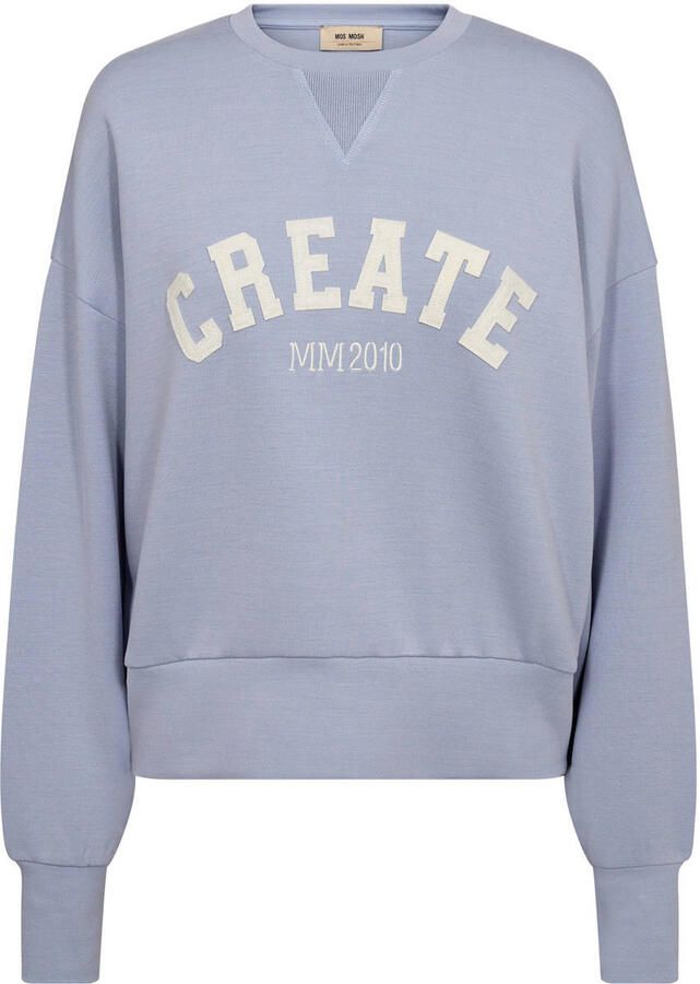 MOS MOSH Sweatshirt van viscosemix met ronde hals model 'CELLI'