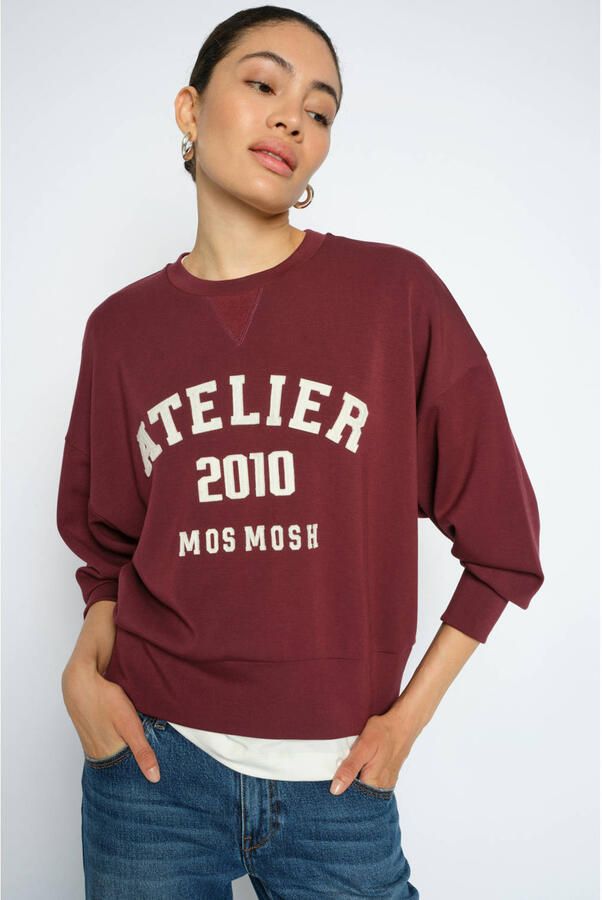 MOS MOSH Dames Truien & Vesten Mmnima O-ls Sweatshirt Bordeaux - Foto 5