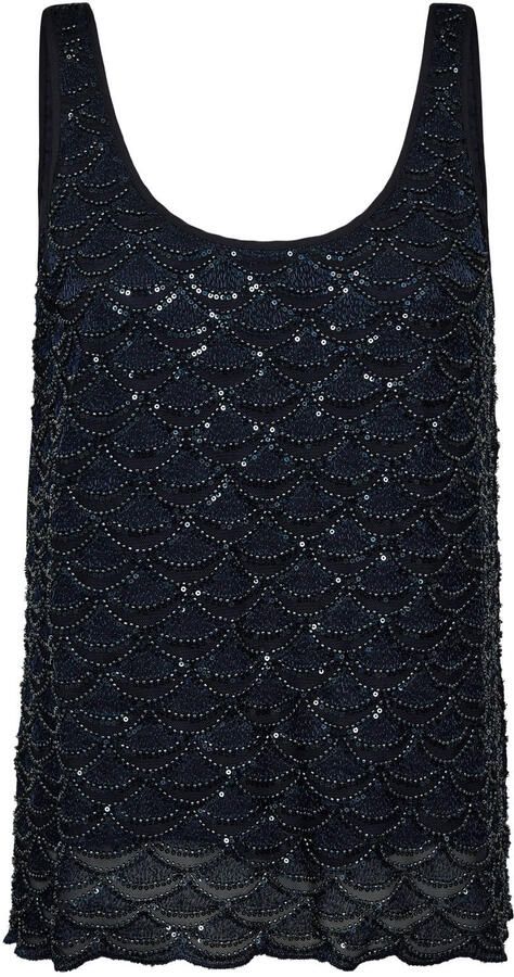 Mos Mosh top donkerblauw met pailletten