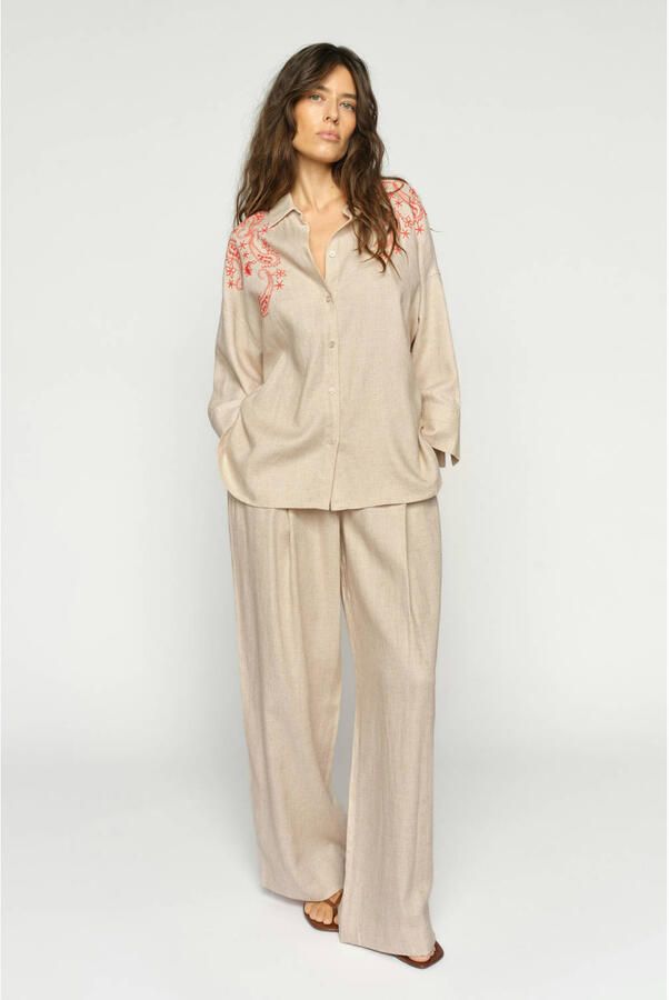 MOS MOSH Wide leg broek van viscosemix met biezen model 'MIssa Coleen' - Foto 5