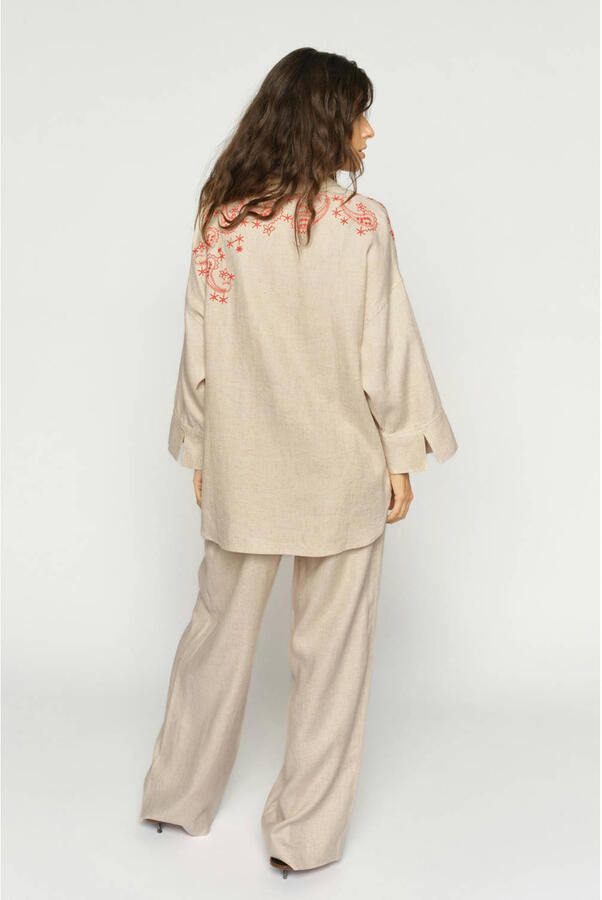 MOS MOSH Wide leg broek van viscosemix met biezen model 'MIssa Coleen' - Foto 6