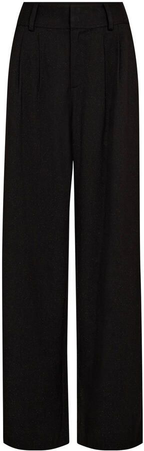 Mos Mosh wide leg regular waist broek zwart met glitter