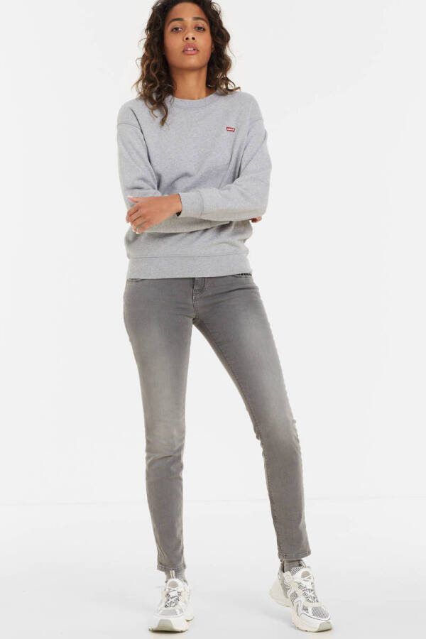 Mos Mosh skinny jeans Naomi Silver Jeans met pailletten grijs melange -  Kledingwinkel.nl