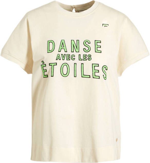 Mos Mosh T-shirt Gia met tekst groen