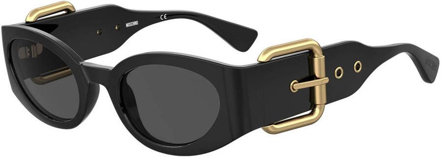 Moschino Zwart Gouden Montuur met Grijze Lenzen Black Unisex