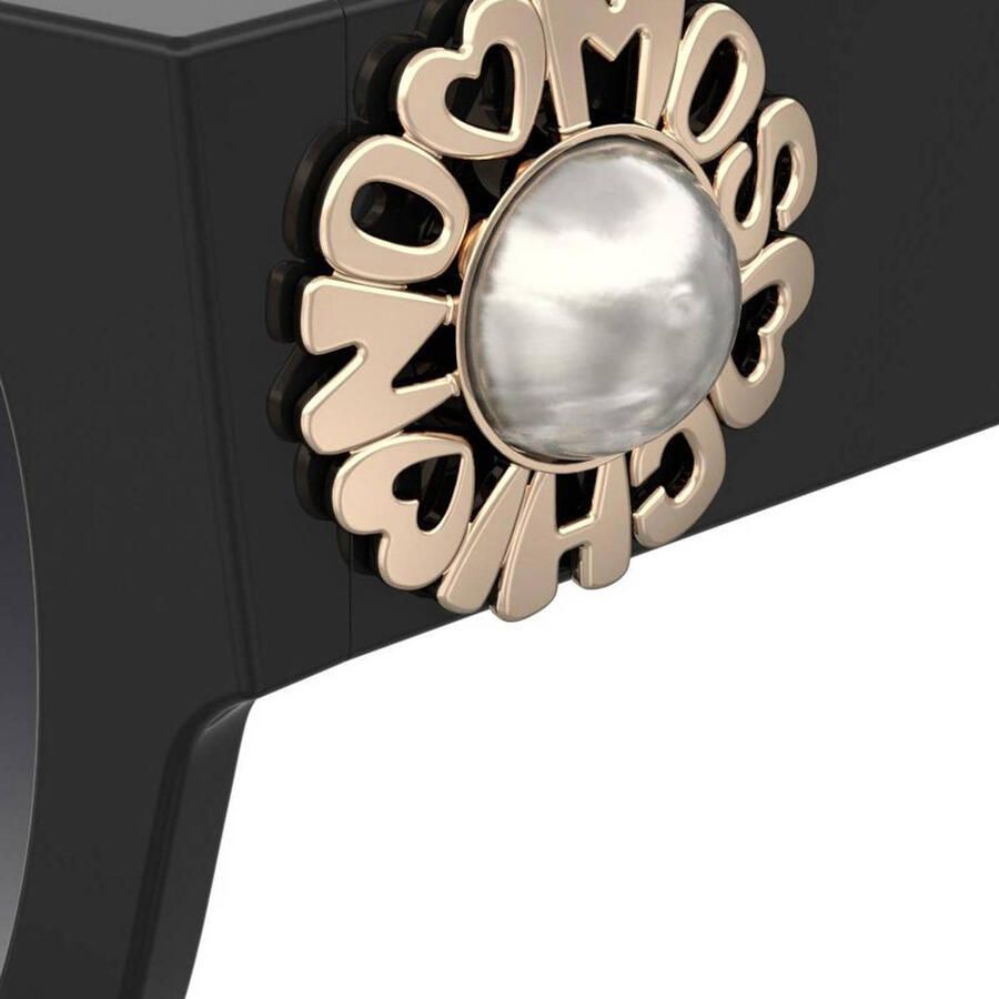 Moschino Zwarte zonnebril met donkergrijze getinte glazen Black Unisex - Foto 2