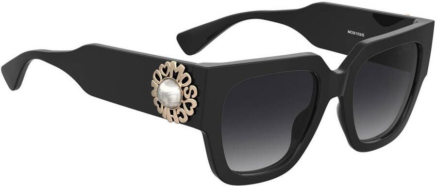Moschino Zwarte zonnebril met donkergrijze getinte glazen Black Unisex - Foto 3