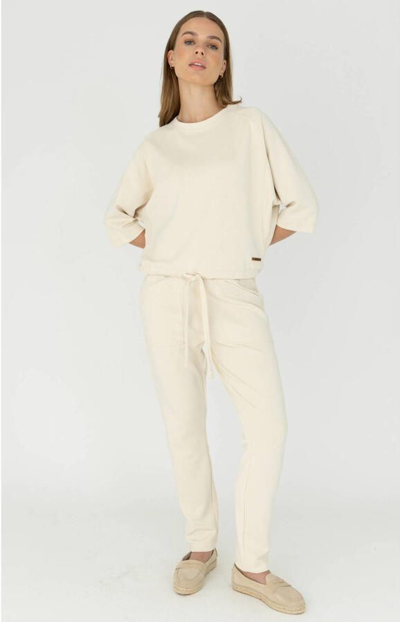 Moscow slim regular waist joggingbroek beige