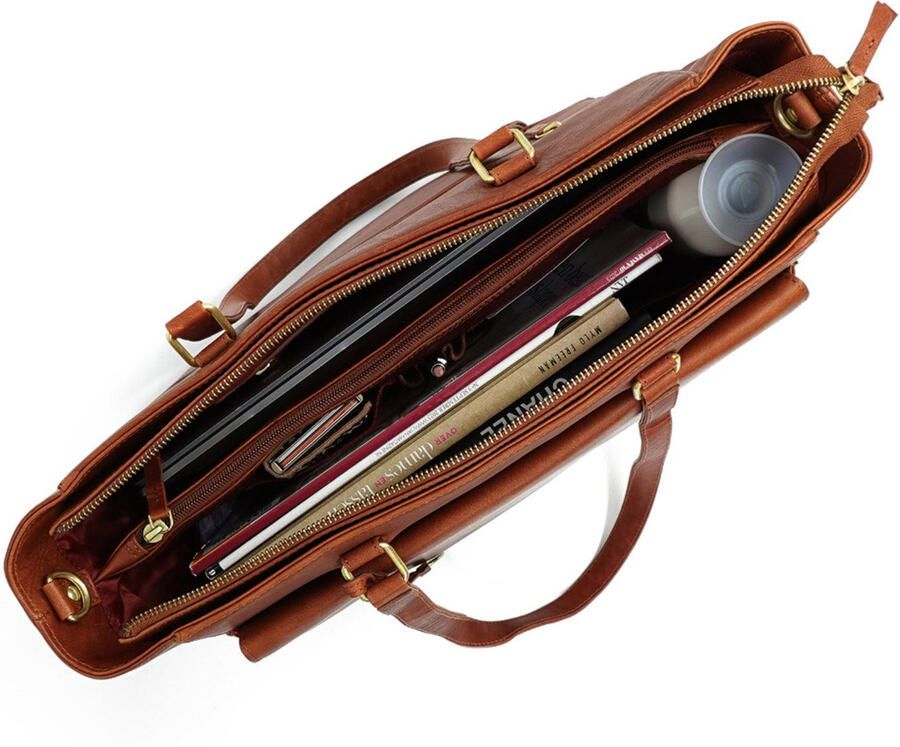 Mosz 15.6 inch laptoptas Denise cognac - Foto 3