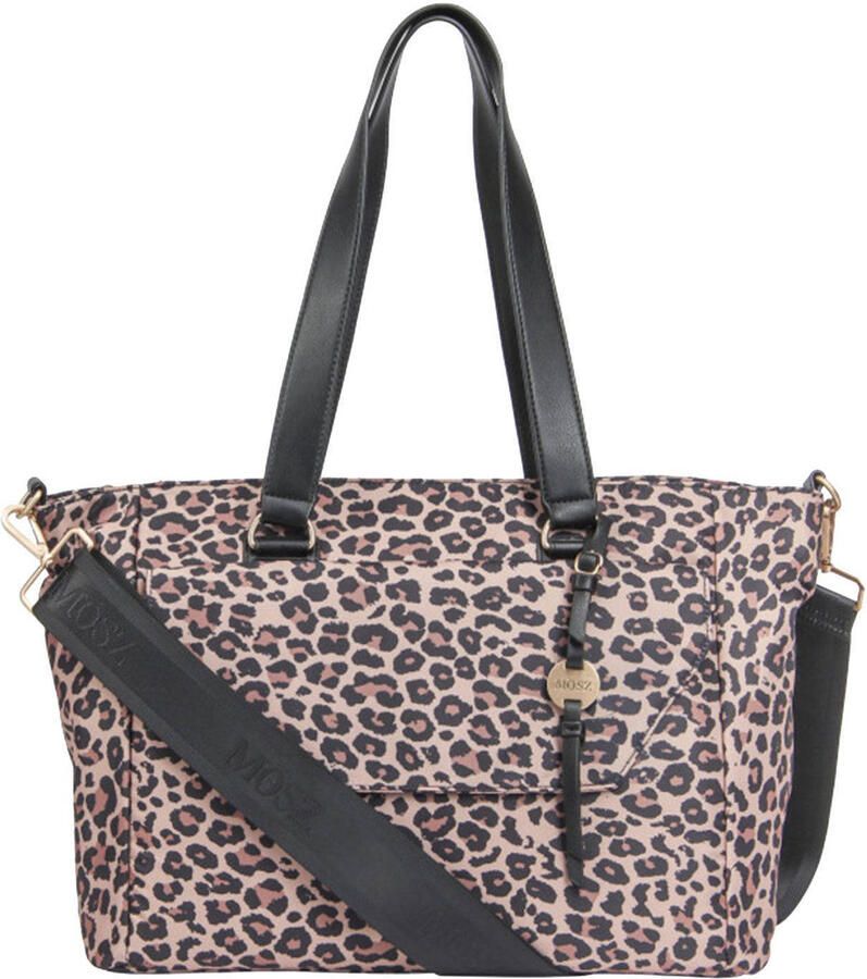 Mosz 15.6 inch laptoptas Denise met panterprint bruin
