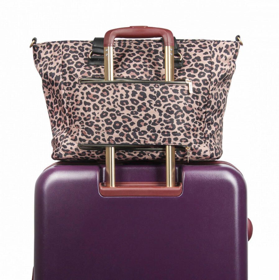 Mosz 15.6 inch laptoptas Denise met panterprint bruin - Foto 3