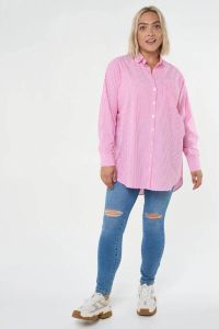 MS Mode gestreepte blouse roze wit