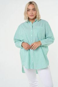 MS Mode gestreepte blouse mintgroen