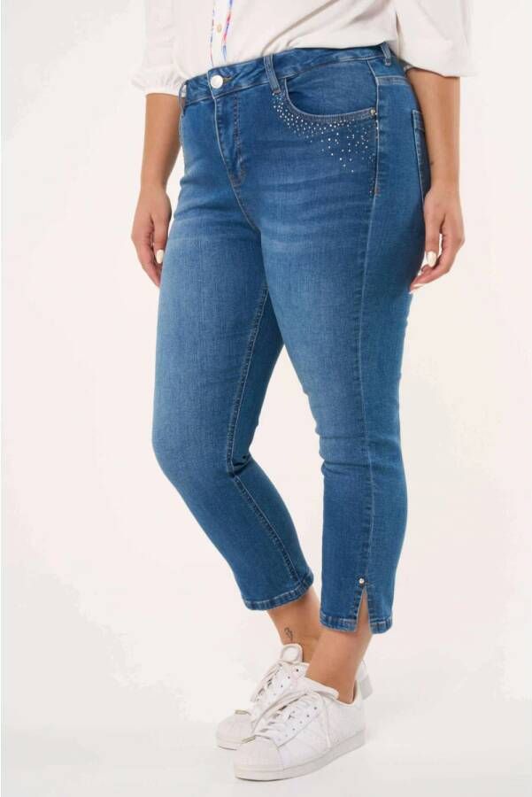 MS Mode cropped high waist skinny jeans medium blue denim