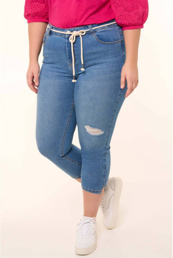 MS Mode cropped slim fit jeans medium blue denim