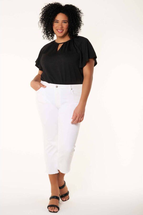 MS Mode cropped straight fit broek wit