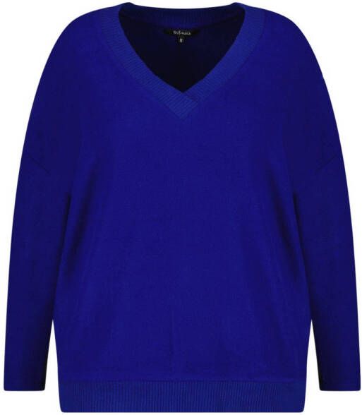 MS Mode fijngebreide trui blauw