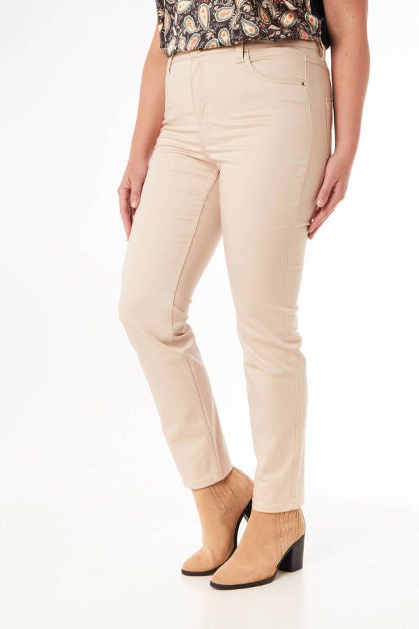 MS Mode high waist straight fit jeans beige