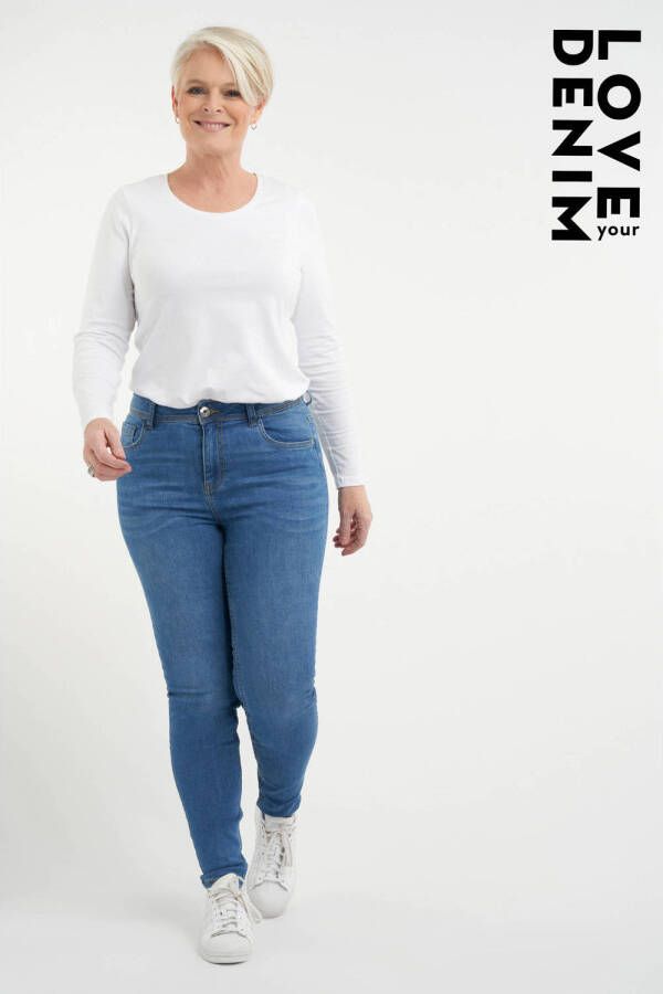 MS Mode high waist skinny jeans CHERRY light denim