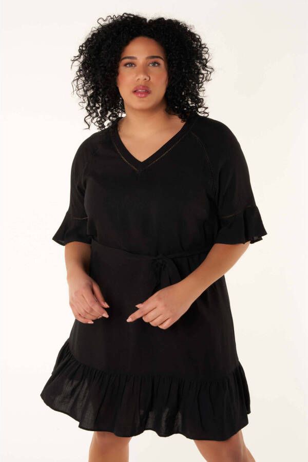 MS Mode jurk met volant zwart