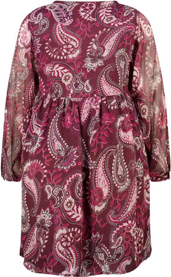 MS Mode A-lijn jurk met paisley print donkerrood - Foto 2