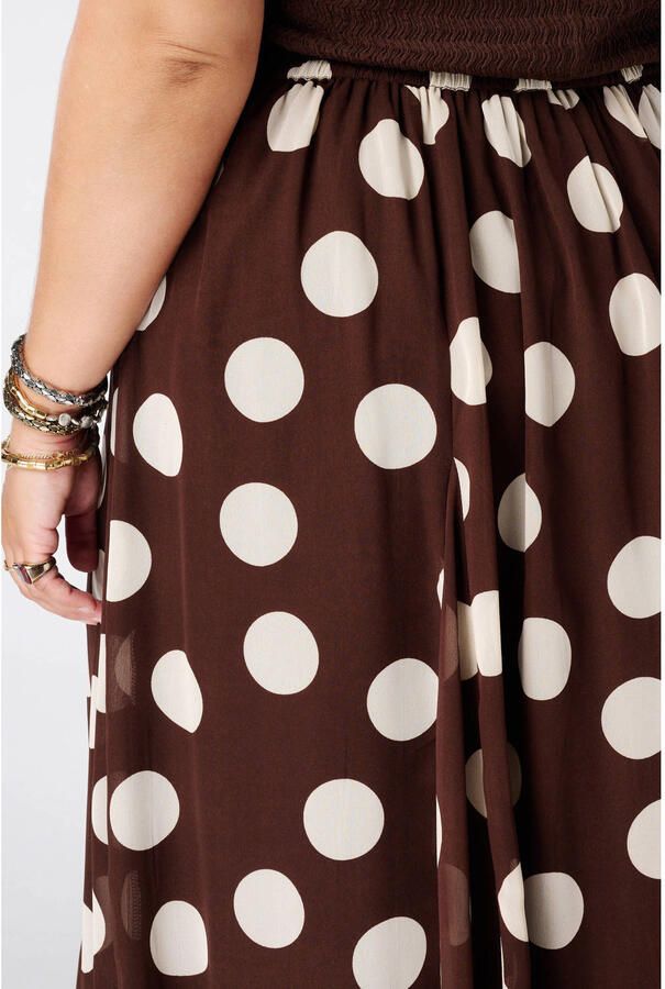 MS Mode A-lijn rok met stippen Plus Size bruin - Foto 2