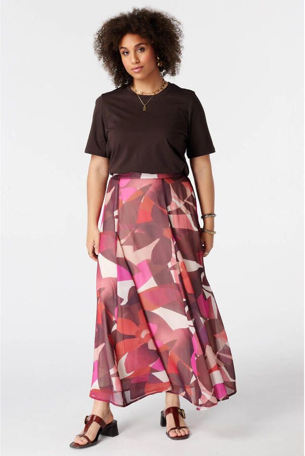 MS Mode A-lijn rok Plus Size met print meerkleurig