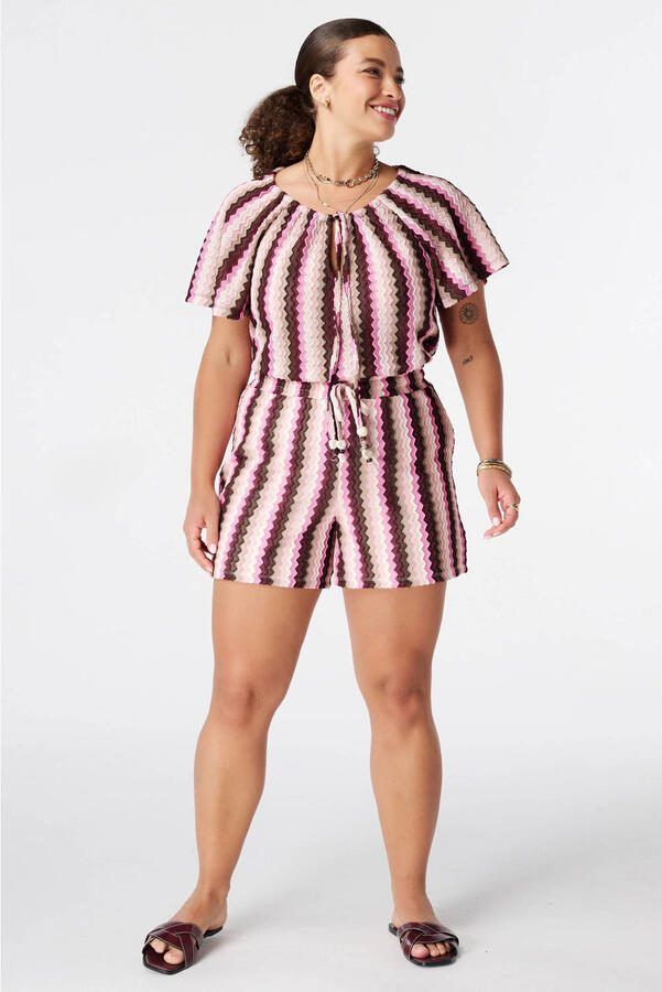 MS Mode a-line gestreepte top Plus Size roze - Foto 2