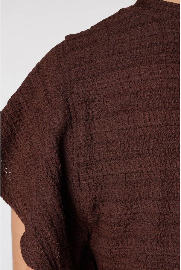 MS Mode aansluitend top met ruches Plus Size bruin - Foto 3