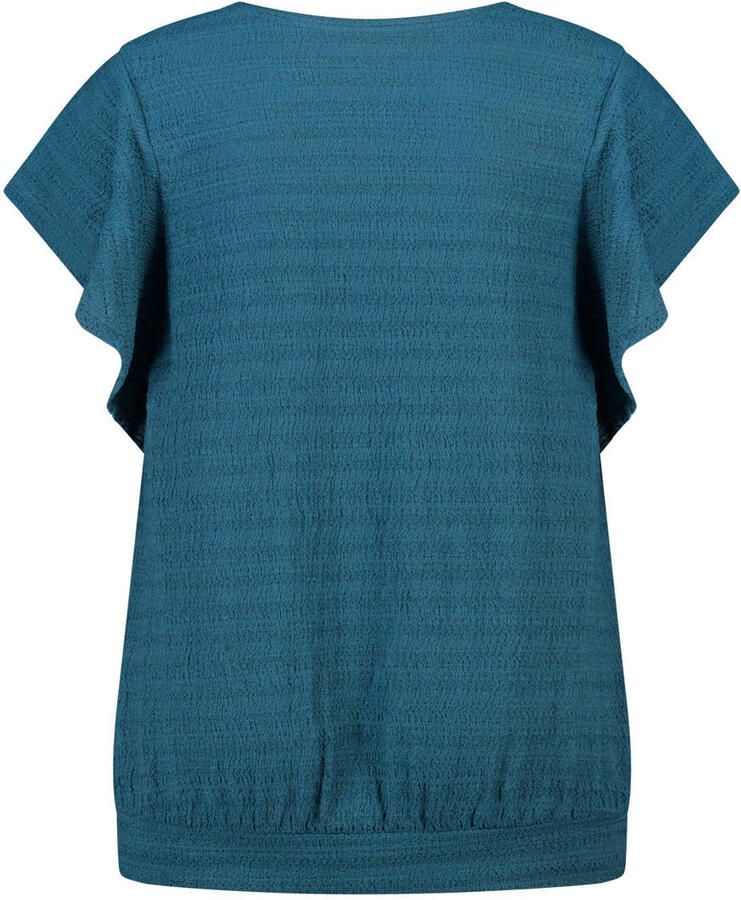 MS Mode aansluitend top met ruches Plus Size petrol - Foto 2