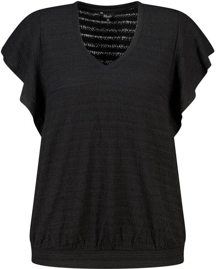MS Mode aansluitend top met ruches Plus Size zwart - Foto 2
