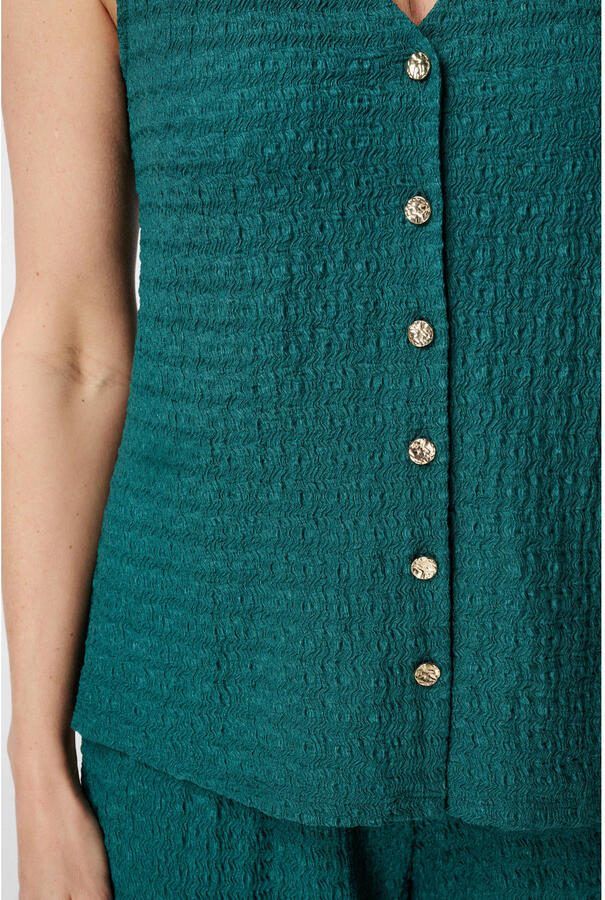 MS Mode aansluitend top met textuur Plus Size petrol - Foto 2