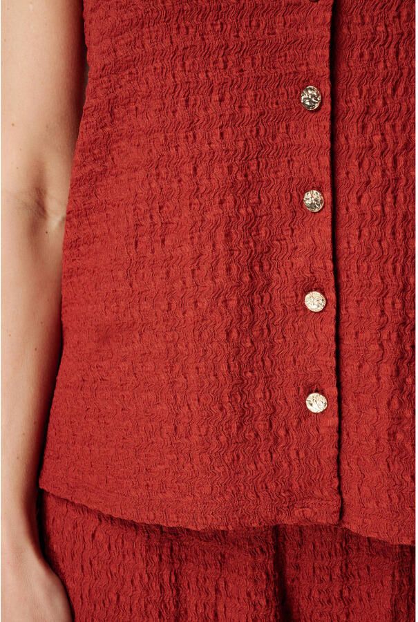 MS Mode aansluitend top met textuur Plus Size rood - Foto 2
