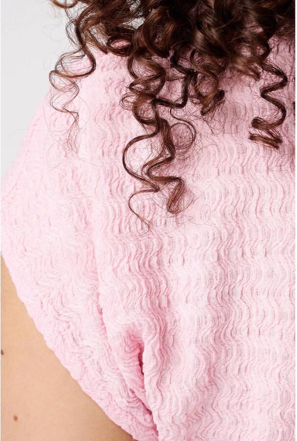 MS Mode aansluitend top Plus Size met textuur lichtroze - Foto 2