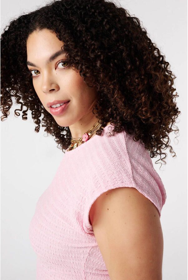 MS Mode aansluitend top Plus Size met textuur lichtroze - Foto 3